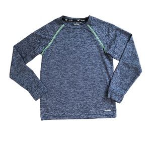 Tek Gear Boy’s Heathered Blue Long Sleeve Drytek Shirt Small